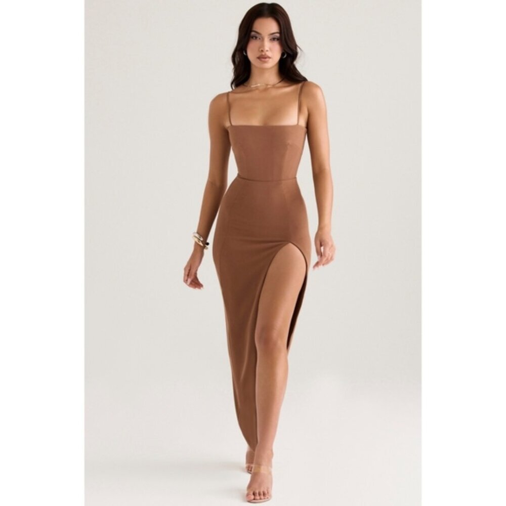 HOUSE OF CB Jaida Dress Toast Corset Maxi Dress M Medium